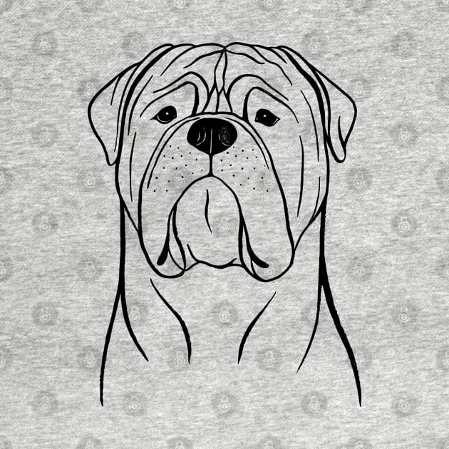 Bullmastiff (Black and White) by illucalliart